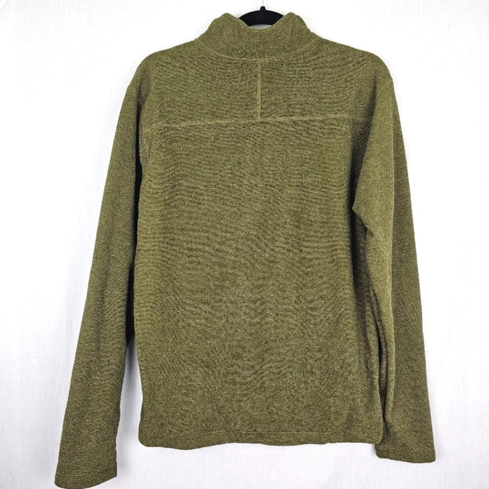 The North Face‎ 1/4 Zip Pullover Jacket Fleece Green Textured Men's Size Medium